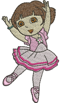 Matriz de Bordado Dora Bailarina 01 – Três Tamanhos