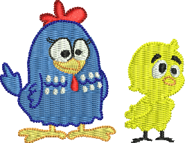 Matriz de Bordado Galinha Pintadinha & Pintinho Amarelinho 08 – Três Tamanhos