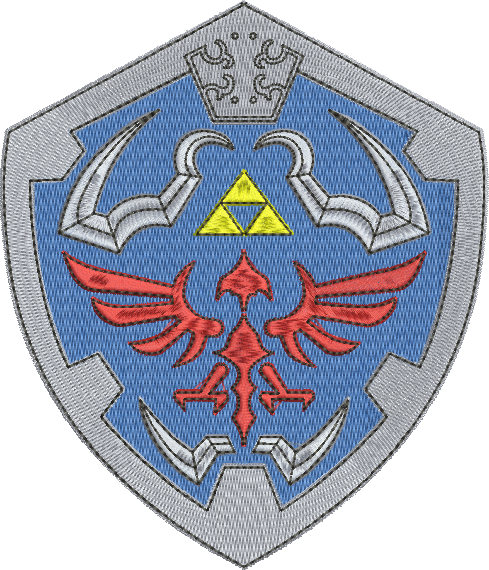 Matriz de Bordado Escudo Hylian Shield Zelda 07 - Três Tamanhos